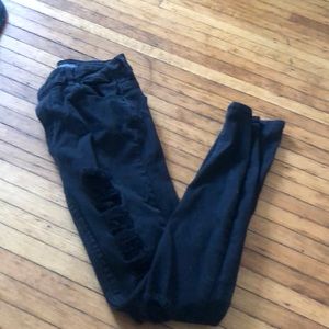 Black distressed jeans